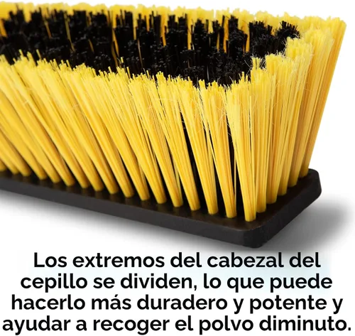 Vista 2 de Yocada Escoba de Empuje de 18 Pulgadas de Trabajo Pesado para Exteriores Escoba Comercial Cepillo de Escoba Cerdas Rígidas para Limpiar Patio Garaje