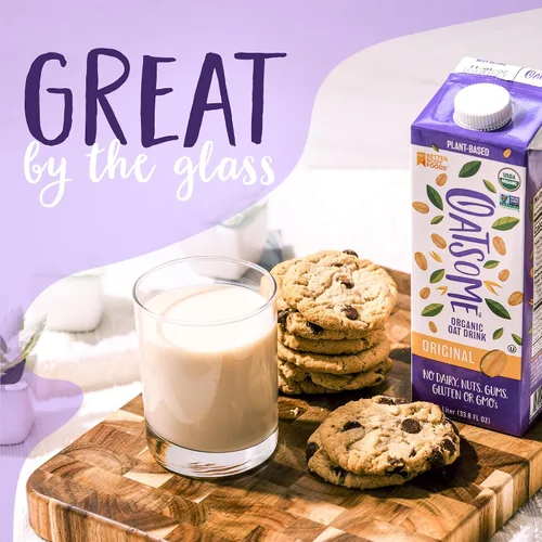 Vista 3 de Oatsome Leche de avena orgánica, caja de 1 litro, regular, 33.8 onzas líquidas (paquete de 1)