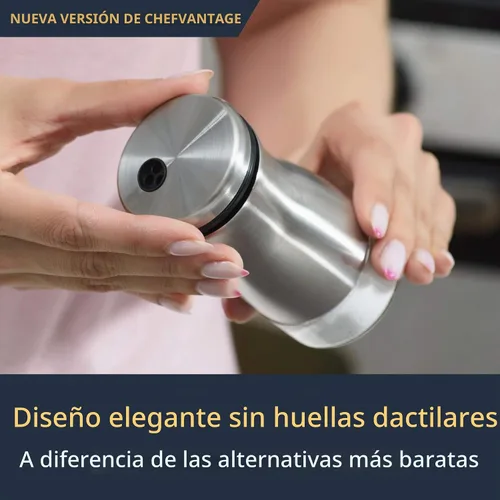 Vista 3 de Juego de saleros y pimenteros con agujeros ajustables para verter - negro