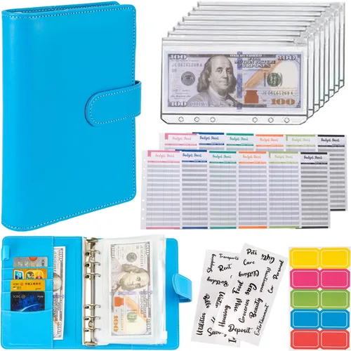 Vista 13 de NICOOTH Carpeta de Presupuesto con Sobres de Efectivo A6 Carpeta para Ahorrar Dinero con Sobres con Cremallera (A6 Verde)