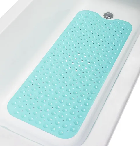 Vista 6 de Tapete de ducha antideslizante de 20"x20" (solo duchas lisas/sin textura, no para sobre desagüe) Seguro, limpio, lavable a máquina, agarre superior