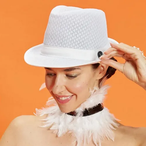Vista 4 de The Hat Depot Sombrero Fedora triturable de malla suave suave y ligera