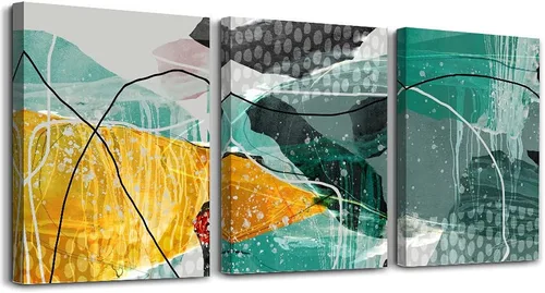 Vista 18 de Lienzo abstracto para pared de sala de estar, decoración de pared familiar para dormitorio, decoración de pared moderna para baño, colgar imágenes