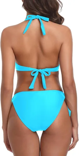 Vista 6 de Colloyes Conjunto de bikini de dos piezas para mujer, traje de baño de 2 piezas ajustable