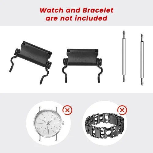 Vista 5 de Adaptador de reloj compatible con LEATHERMAN TREAD - Pulsera multiherramienta compatible con reloj de 0.787 in de ancho de lengüeta, hecho de acero