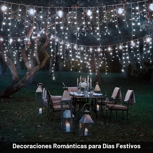 Vista 2 de Luces LED de Navidad para exteriores, decoraciones de Navidad, luz colgante de 400 LED, 8 modos, 75 gotas, impermeable, para interiores