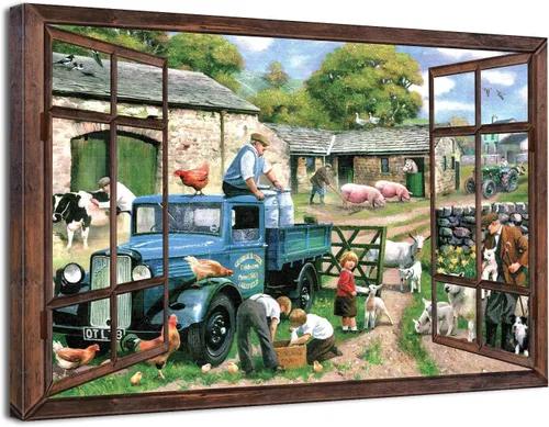 Vista 13 de Cuadro de pared con ventana de playa, paisaje oceánico, decoración de pared, paisaje costero, gaviota, impresiones en lienzo, pintura tropical