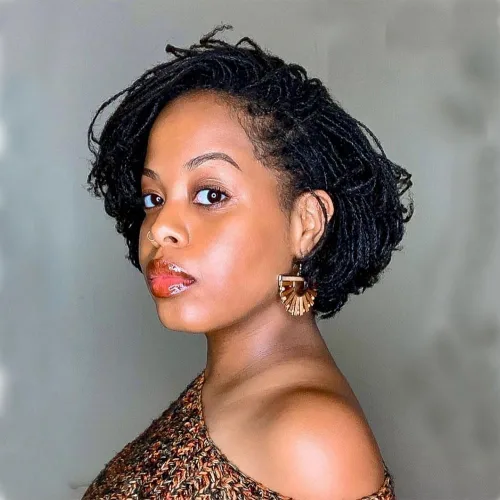 Vista 35 de Extensiones de Cabello Humano Loc Extensiones de Cabello Humano 4 Pulgadas 10 Hebras 0.08 Pulgadas de Ancho Hechas a Mano Extensiones de Rastas 0.1