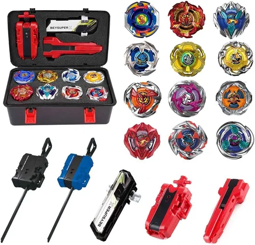 Vista 6 de MUSTYBELT Juego de trompos Bey para combate Burst Gyros, juguete de regalo para niños, niños de 6, 8, 10, 12+ años, juego de combate con 10 trompos