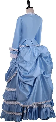 Vista 6 de Disfraz vintage de Lolita victoriana renacentista, vestido de baile de guerra civil histórica vestido de Halloween Scarlett