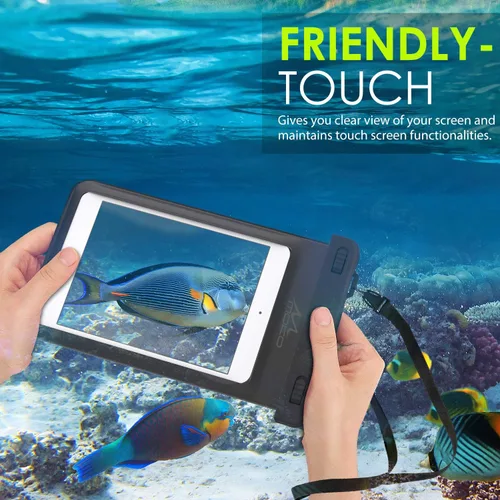 Vista 2 de MoKo Funda impermeable universal, bolsa seca para iPad mini 6/5/4/3/2, Samsung Tab 5/4/3, Galaxy Note 8, Tab S2/Tab E/Tab A 8.0, LG G Pad III 8.0