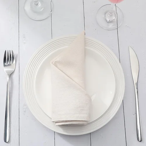Vista 4 de Mixweer Juego de 40 servilletas de tela de lino a granel reutilizables Beige