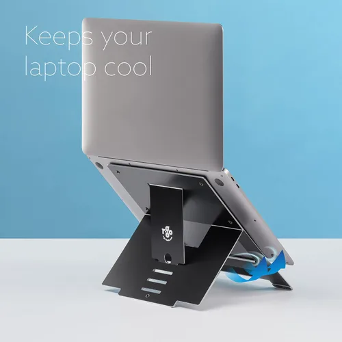 Vista 3 de R-Go Riser - Soporte ergonómico para laptop, aluminio ultrafino, elevador portátil ajustable para escritorio, compatible con MacBook de 10-22