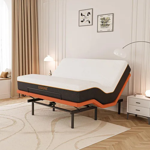 Vista 16 de ESHINE - Base de cama ajustable individual XL con colchón + colchón de espuma viscoelástica de gel de 8 pulgadas (firmeza media), control por