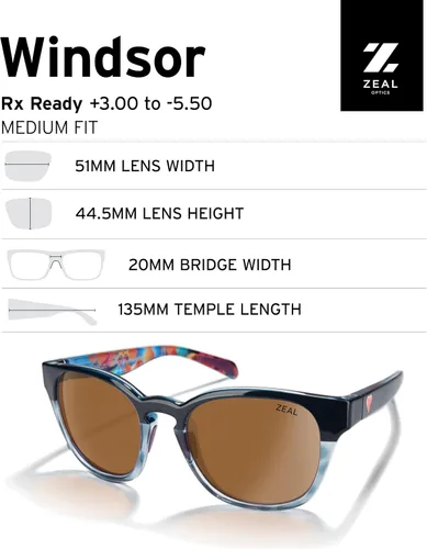 Vista 25 de Zeal Optics - Windsor - Polarized Sunglasses Women and Men - Plant-Based Sunglasses with Proflex Rubber for Stability