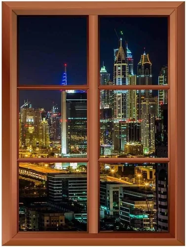 Vista 23 de wall26 Adhesivo de pared extraíble/mural de pared – A Veiw of Manhattan Skyline – Adhesivo de vinilo creativo para ventana – 24 x 32 pulgadas