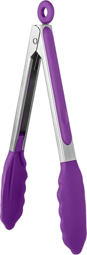 Vista 30 de Pinza de cocina resistente al calor de 600ºF: pinza de cocina de silicona U-Taste de 7 pulgadas con puntas de goma antiadherentes selladas firmes