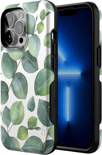 Vista 2 de Casely Funda para iPhone 13 Pro Compatible con MagSafe Leaf Me Alone Funda con estampado floral verde