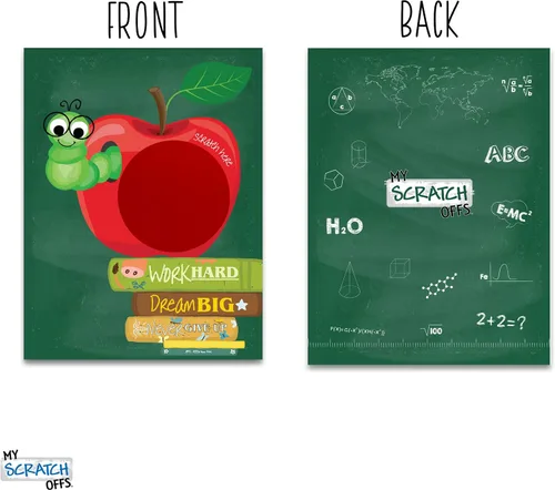 Vista 5 de My Scratch Offs - Premios de tarjetas para rascar para niños, suministros para profesores para el aula - Apple Bookworm