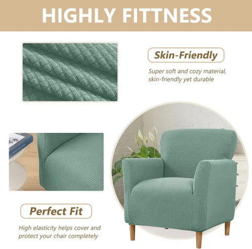 Vista 4 de Gollense Funda para sillón de banquete, fundas elásticas de lujo para silla de club con brazos, funda elástica para silla de club, antideslizante