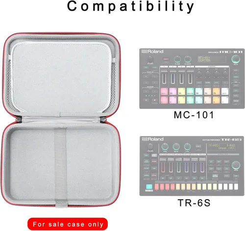 Vista 3 de RLSOCO Estuche de transporte para Roland MC-101/TR-6S estación de trabajo de producción musical compacta - Negro (solo funda)
