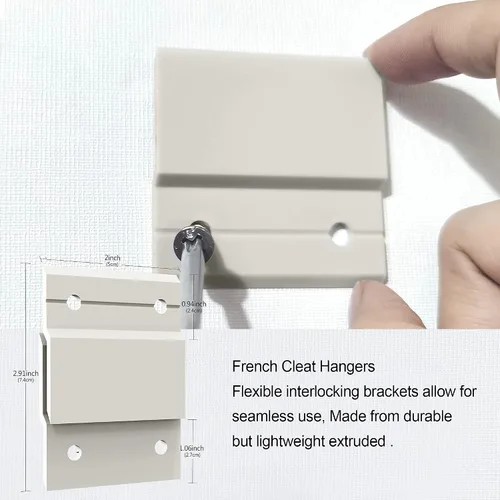 Vista 3 de 6 clips en Z de 2 pulgadas para colgar cuadros franceses antideslizantes, clips en Z para colgar fotos, colgador de fotos con tacos franceses
