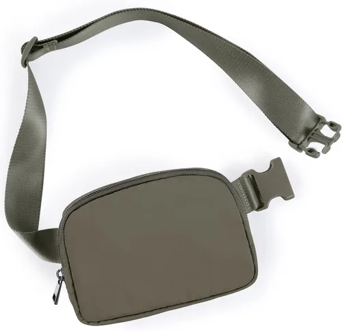 Vista 26 de ODODOS Minicangurera unisex con correa ajustable; pequeña bolsa de la cintura para entrenamiento, correr, viajes y senderismo, DESERT SAGE