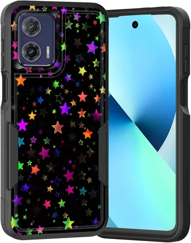Vista 183 de para Moto G Play 4G 2024, funda de dos capas híbrida resistente y a prueba de golpes, PC duro + silicona suave protectora para Motorola Moto G Play