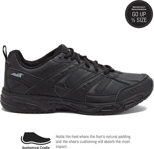 Vista 2 de Avia Avi-Union II - Zapatos antideslizantes para mujer cómodos con cordones para el trabajo o caminar medianos o anchos negro o blanco Blanco