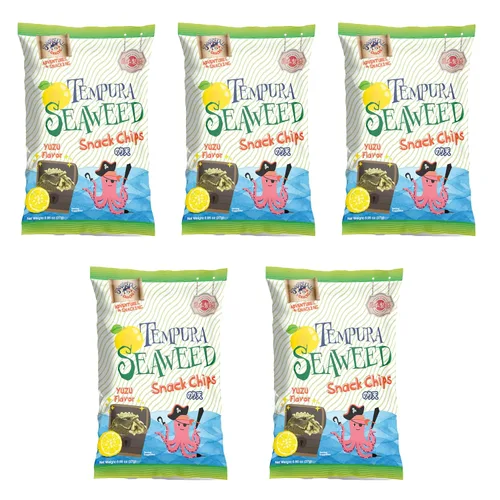 Vista 27 de Swashbuckle Snacks Patatas fritas crujientes de tempura calamar, sabor a queso, 0.95 onzas (0.95 oz), paquete de 5, fabricado en Japón, Otsumami