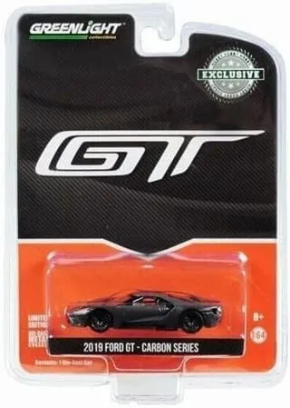 Vista 3 de Greenlight para Ford GT 2019 Gris Negro y Naranja Rayas Edición Limitada 1/64 Diecast Truck Modelo Pre-Construido