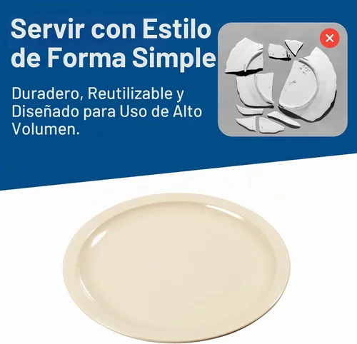 Vista 7 de Carlisle FoodService Products Kingline - Plato de postre de plástico reutilizable para el hogar y restaurantes, melamina, 6.5 pulgadas, color marrón