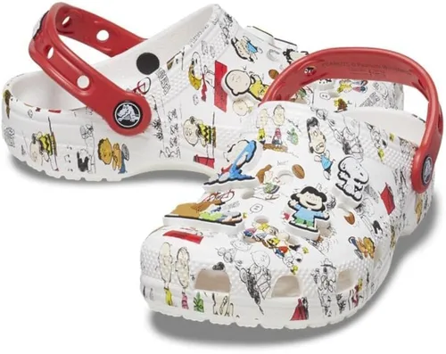 Vista 4 de Crocs Zuecos clásicos unisex para niños, BlancoMulticolor