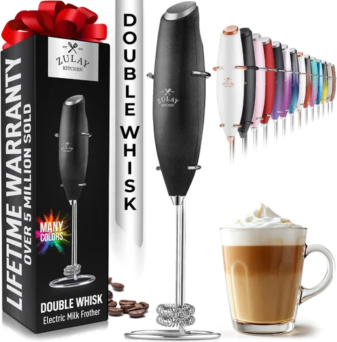 Vista 232 de Zulay Milk Boss Espumador de leche potente manual, hace espuma para latte, batidor para mezclar bebidas, café, miniespumador para capuchino, frappé