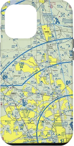 Vista 6 de Carta seccional VFR aeronáutica para iPhone 14 - Carcasa del noroeste de Houston, TX