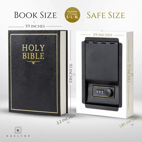 Vista 3 de Caja de seguridad falsa para libros, pequeña caja de seguridad con cerradura de combinación, caja fuerte oculta a simple vista, cajas fuertes