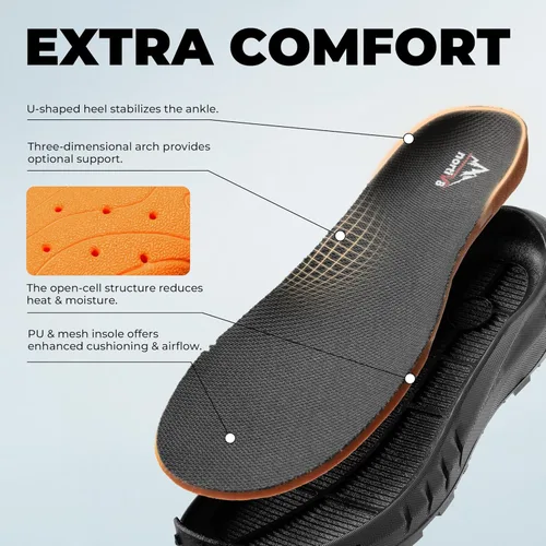 Vista 5 de NORTIV 8 Suela acolchada táctica ligera para hombre, para el trabajo, todo el día, cremallera lateral, motocicleta, combate, militar, bota