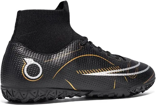 Vista 4 de Botas de fútbol para hombre, zapatos de fútbol profesionales de alta calidad, para interiores y exteriores, cómodos tenis atléticos