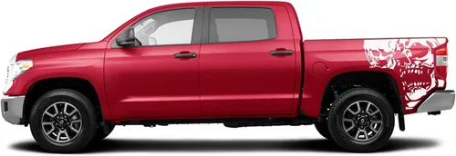 Vista 7 de Skulls Bed Graphics - Calcomanías de vinilo compatibles con Toyota Tundra 2007-2021 (negro)