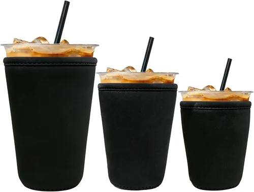 Vista 38 de Fundas de neopreno reutilizables aisladas para café helado, fundas para tazas de café helado, fundas para bebidas heladas y calientes