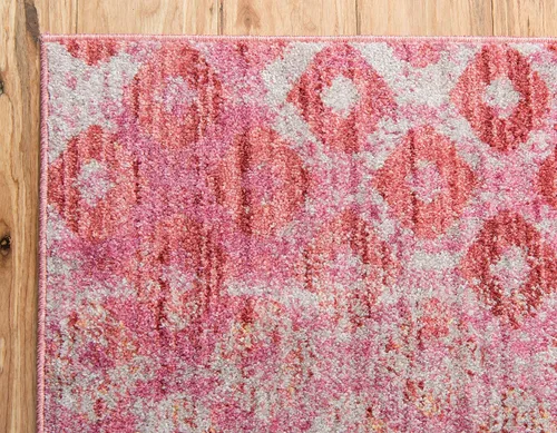 Vista 8 de Unique Loom Rainbow Collection - Alfombra geométrica abstracta moderna acuarela rosa (2 pies 2 pulgadas x 3 pies)