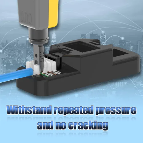 Vista 6 de VCE UL Listed Cat6 RJ45 Keystone Jack Insert 25-Pack, 90 Degree Punch Down Keystone Jack Adapter Slim Profile Negro Conectores Keystone RJ45