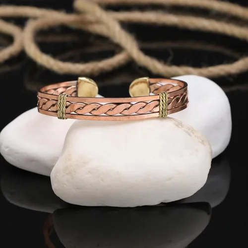 Vista 43 de Handmade Elegant Copper Bracelet for Women - Pure Copper Bracelet for Pain Relief and Stress Relief - Adjustable Entwisted Copper Bracelet to Fit