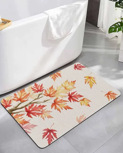 Vista 9 de Tapete de baño de geometría negra para bañera, antideslizante, de secado rápido y absorbente, tierra de diatomeas, fregadero, cocina, sala de estar
