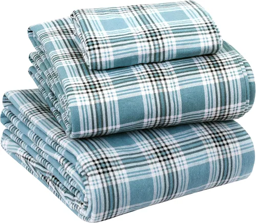 Vista 36 de Sleepdown Juego de sábanas de franela de algodón 100 % de 160 GSM - Gris escarcha, individual