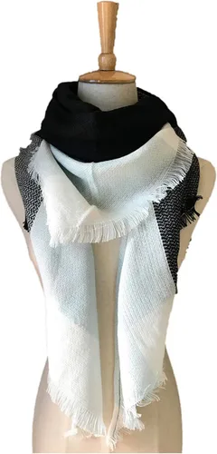Vista 121 de Wander Agio - Bufanda envolvente con diseño a cuadros o triangular para mujer, cálida y larga, de punto, sensación de cachemira, chal