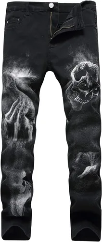 Vista 27 de Enrica Pantalones vaqueros estampados casuales para hombre