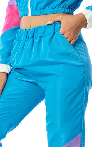 Vista 5 de Yisfri Conjunto de 2 piezas cortavientos de manga larga con cremallera frontal para mujer