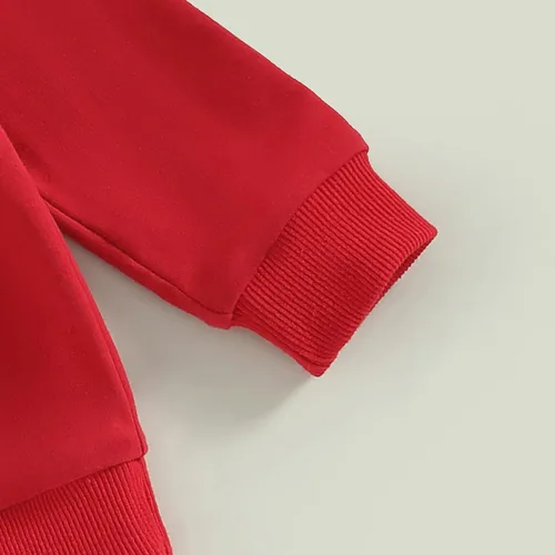 Vista 216 de Traje de San Valentín para bebé, niña, niño, traje de San Valentín, sudadera de manga larga con estampado de corazón