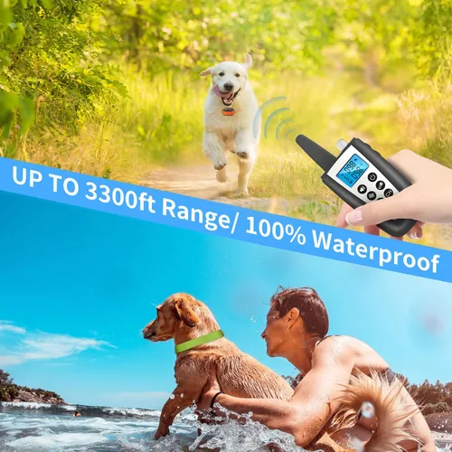 Vista 3 de PaiPaitek Collar automático de ladridos con control remoto para perros grandes, rango de hasta 3300 pies de alcance combinado de collar de corteza